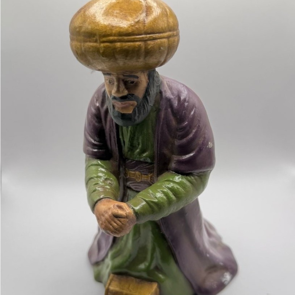Handcrafted Figurine in Purple and Green